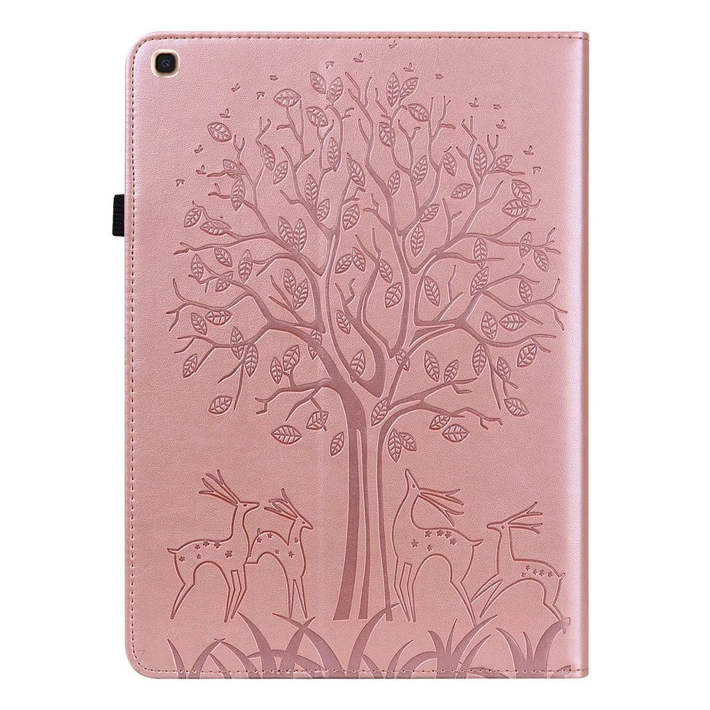 All-Inclusive Scratch-Resistant Tree and Deer Pattern Imprinting Leather Stand Tablet Cover for Samsung Galaxy Tab A 10.1 (2019) SM-T510 (Wi-Fi)/SM-T515 (LTE) - Rose Gold - 2