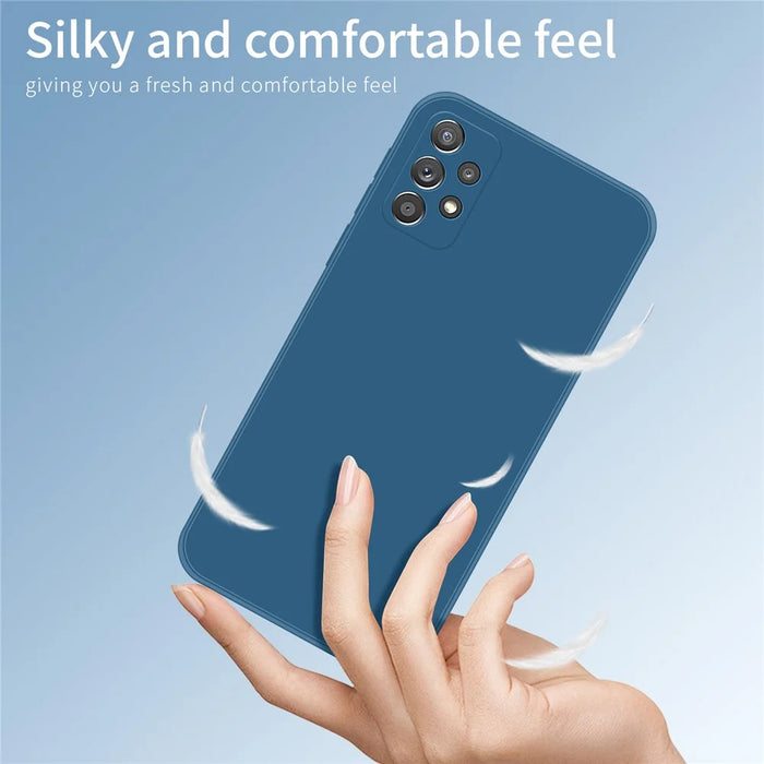 Silky-Soft Touch Soft Silicone Precise Cutouts Slim Protective Shockproof Case for Samsung Galaxy A72 5G / 4G - Black - 7