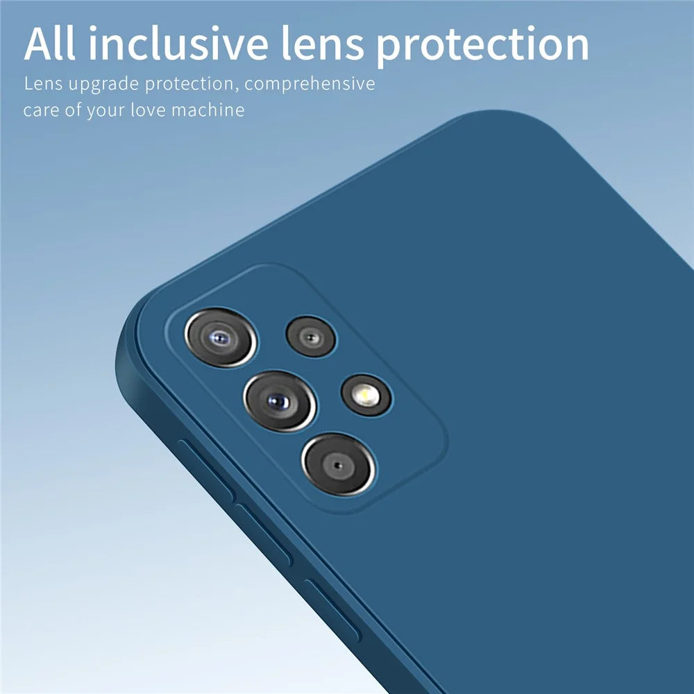 PINWUYO Soft Silicone Slim Fit Shockproof Protective Precise Cut-Out Phone Case for Samsung Galaxy A52 5G / 4G / A52s 5G - Black - 3