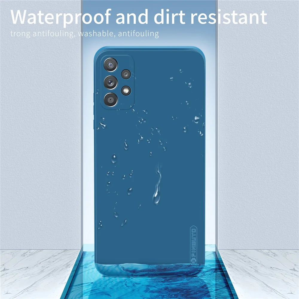 PINWUYO Soft Silicone Slim Fit Shockproof Protective Precise Cut-Out Phone Case for Samsung Galaxy A52 5G / 4G / A52s 5G - Black - 6