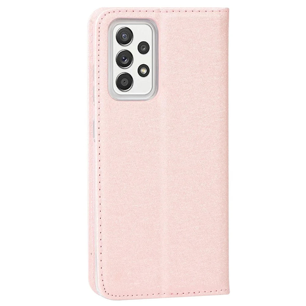 Full Protection Silk Texture Leather Wallet Phone Case for Samsung Galaxy A52 5G / A52s 5G / A52 4G - Rose Gold - 3