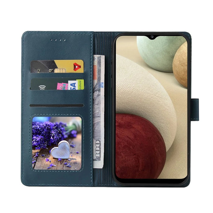 GQ.UTROBE 009 Series Phone Cover Case Wallet With Supporting Stand Multi-function Design for Samsung Galaxy A12 - Blue - 4