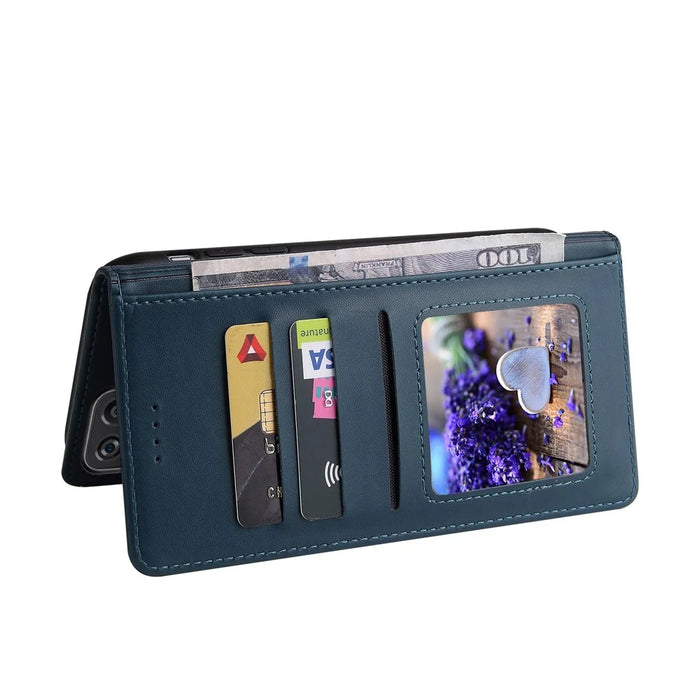 GQ.UTROBE 009 Series Phone Cover Case Wallet With Supporting Stand Multi-function Design for Samsung Galaxy A12 - Blue - 6