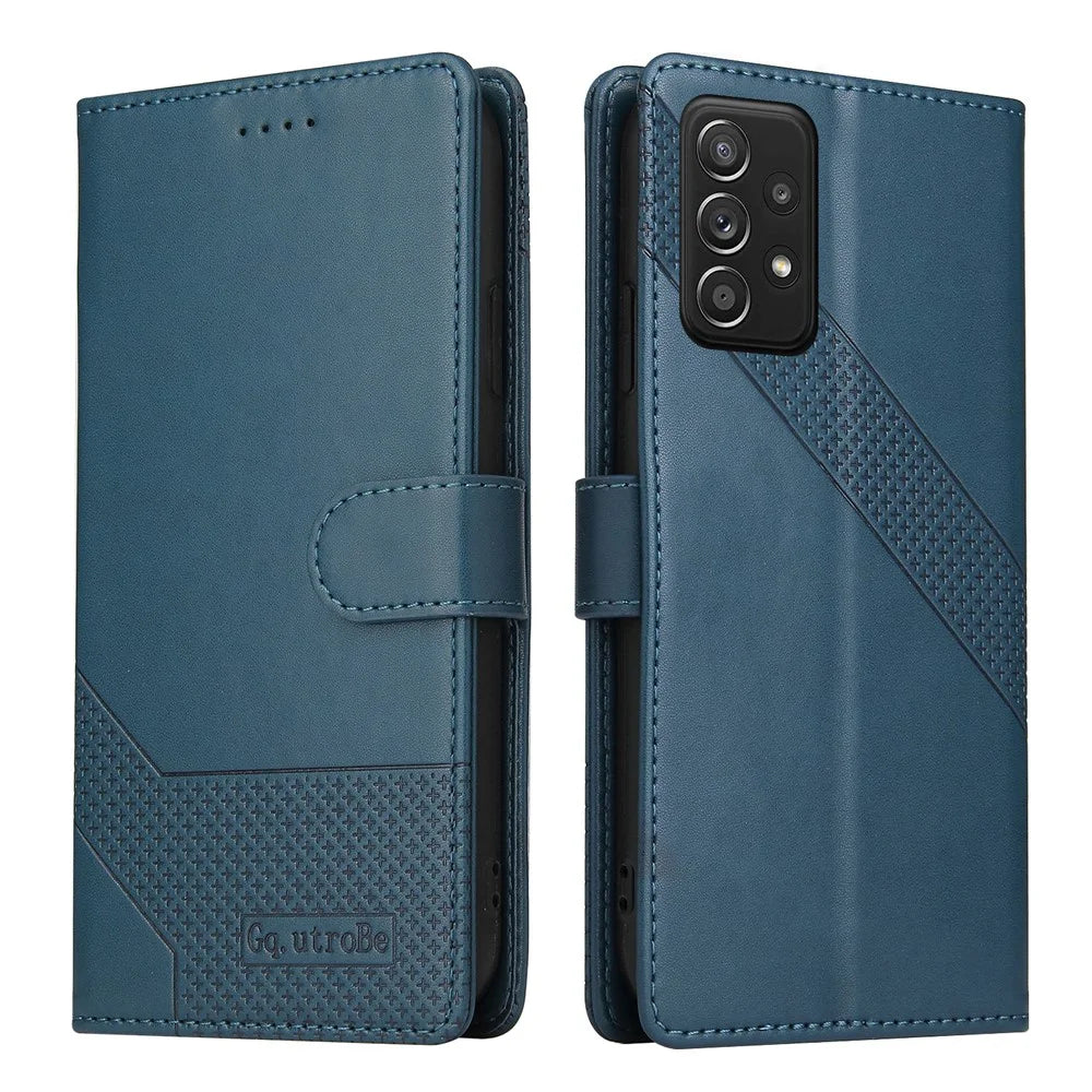 GQ.UTROBE 009 Series Multi-function Card Slot Phone Cover Leather Wallet Phone Case with Stand for Samsung Galaxy A52 5G / A52 4G / A52s 5G - Blue - 1