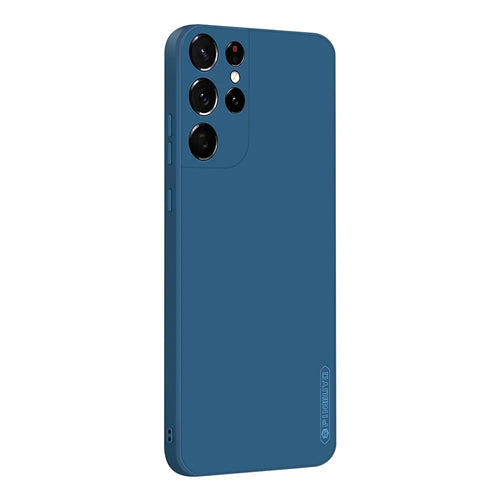 PINWUYO Phone Case for Samsung Galaxy S21 Ultra 5G, Silicone Precise Cutouts Protective Cover - Blue - 1