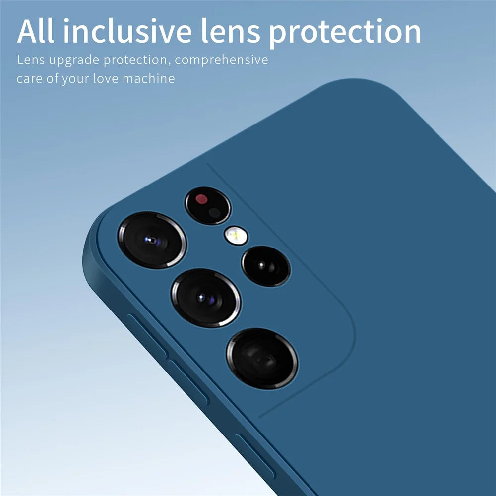 PINWUYO Phone Case for Samsung Galaxy S21 Ultra 5G, Silicone Precise Cutouts Protective Cover - Blue - 4
