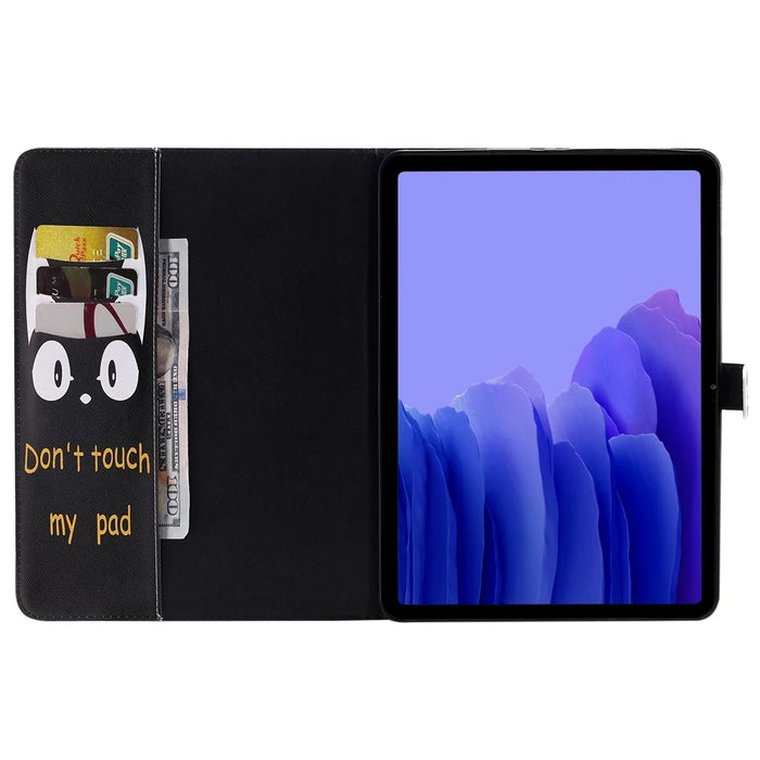 For Samsung Galaxy Tab A7 10.4 (2020) / (2022) / T505 / T500 Pattern Printing Wallet Stand Leather Tablet Case - Cat Ears - 5
