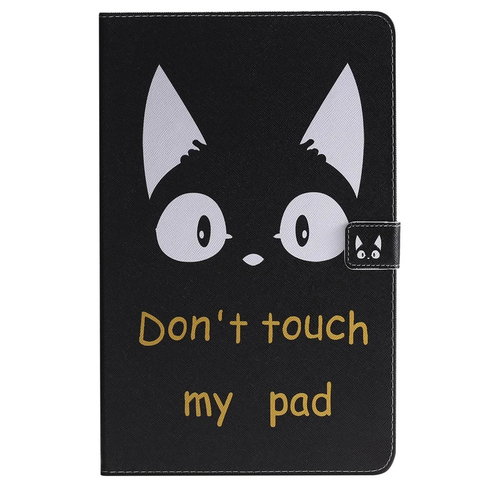 For Samsung Galaxy Tab A7 Lite 8.7-inch SM-T220 (Wi-Fi)/SM-T225 Cute Pattern PU Leather Wallet Protective Tablet Cover Shockproof Stand Auto Wake/Sleep Smart Case - Cat‘s Ears - 2