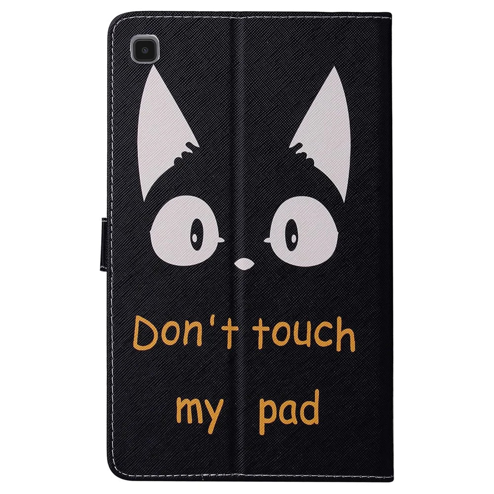 For Samsung Galaxy Tab A7 Lite 8.7-inch SM-T220 (Wi-Fi)/SM-T225 Cute Pattern PU Leather Wallet Protective Tablet Cover Shockproof Stand Auto Wake/Sleep Smart Case - Cat‘s Ears - 3