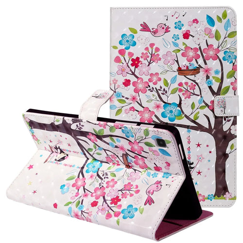 Pattern Printing Tablet Series-1 3D Pattern Printing Auto Wake/Sleep Leather Tablet Stand Protective Case Shell for Samsung Galaxy Tab A7 Lite 8.7-inch/T225/T220 - Girl under Tree - 1
