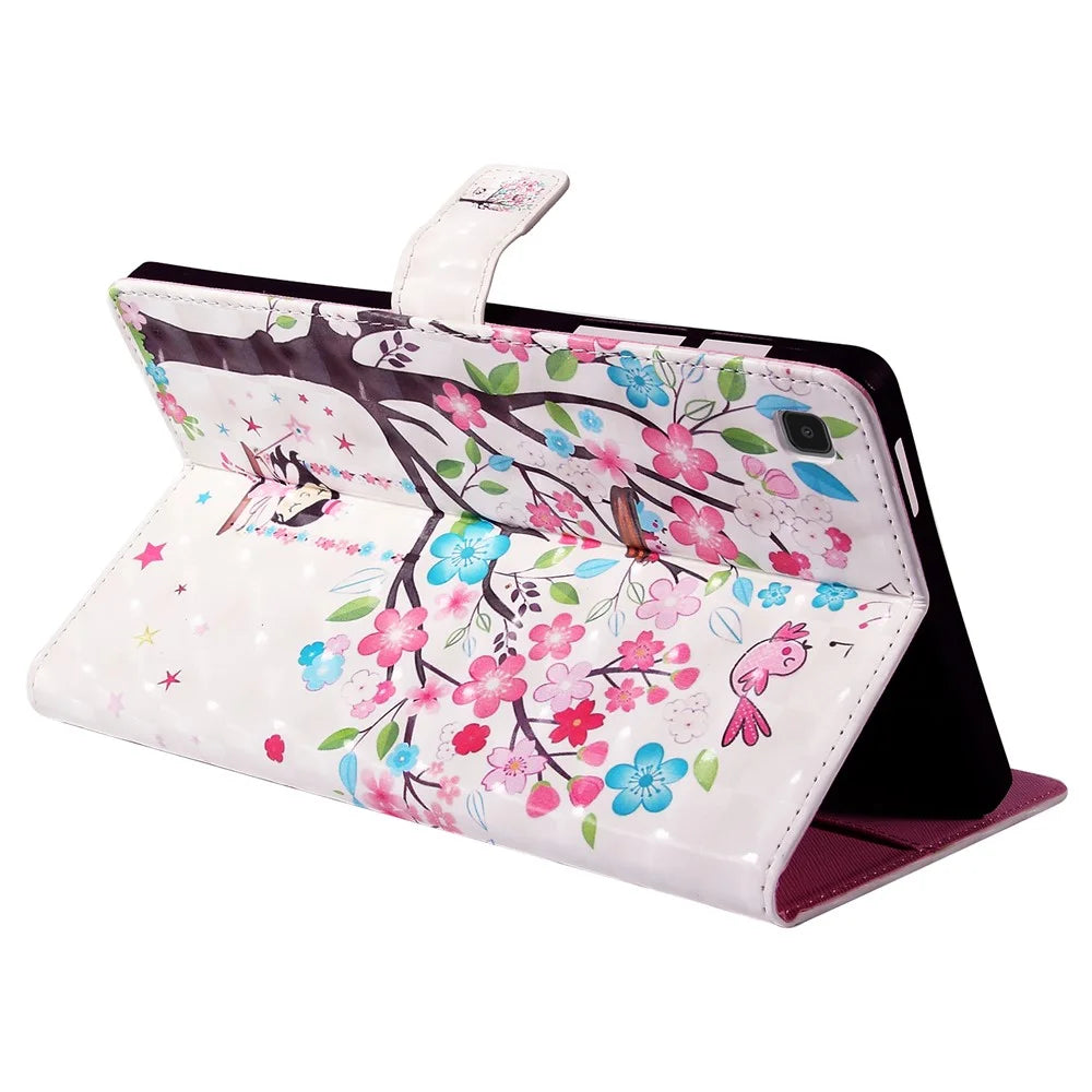 Pattern Printing Tablet Series-1 3D Pattern Printing Auto Wake/Sleep Leather Tablet Stand Protective Case Shell for Samsung Galaxy Tab A7 Lite 8.7-inch/T225/T220 - Girl under Tree - 4