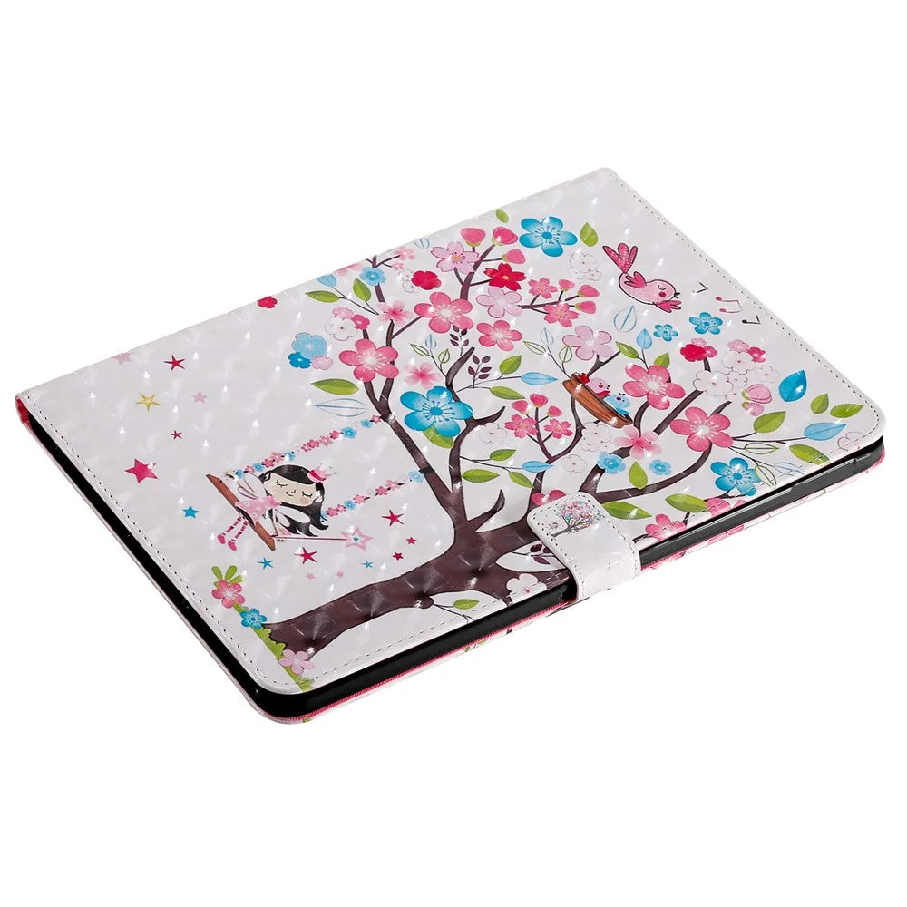 Pattern Printing Tablet Series-1 3D Pattern Printing Auto Wake/Sleep Leather Tablet Stand Protective Case Shell for Samsung Galaxy Tab A7 Lite 8.7-inch/T225/T220 - Girl under Tree - 6