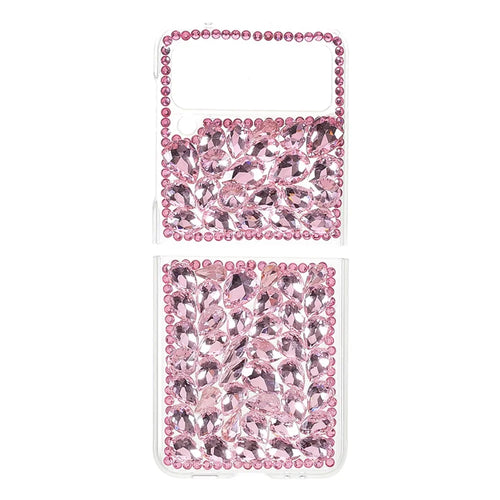 Scratch-Resistant Anti-Drop Stylish Rhinestone Decor Shiny Phone Case for Samsung Galaxy Z Flip3 5G - Pink - 1