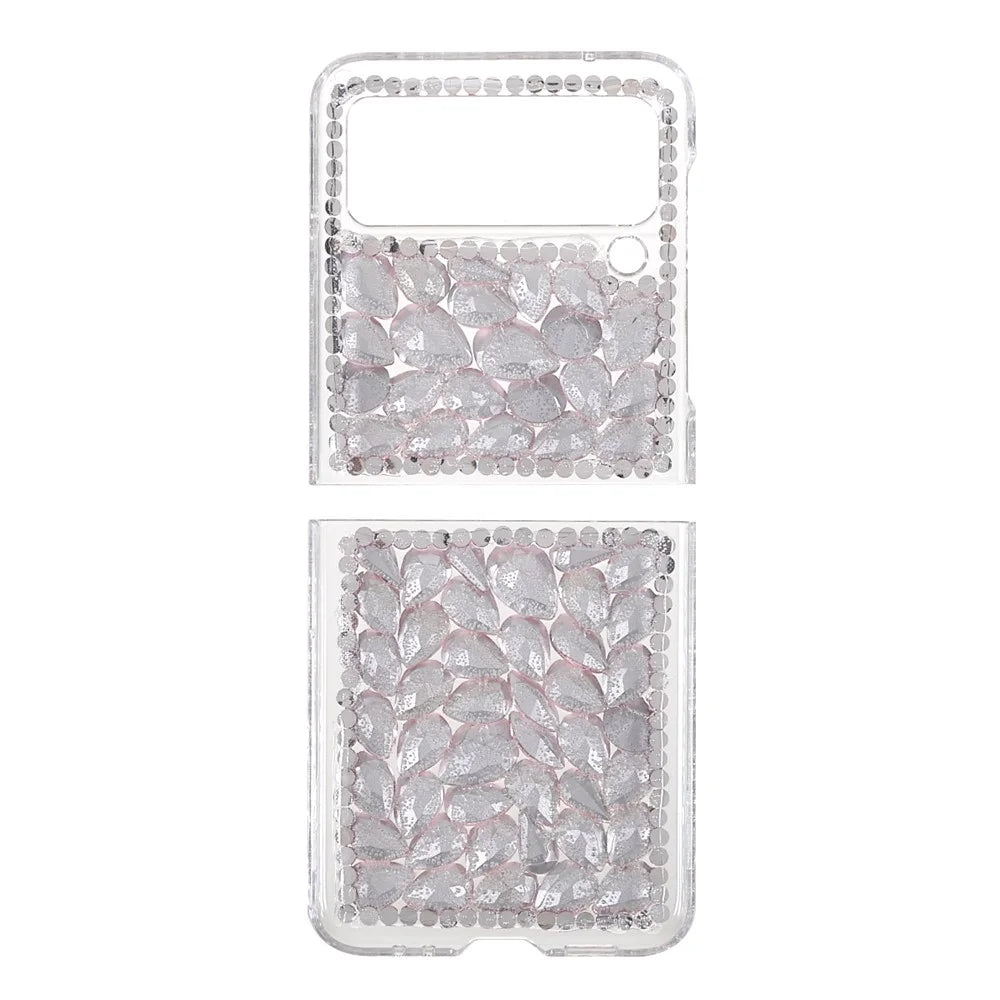 Scratch-Resistant Anti-Drop Stylish Rhinestone Decor Shiny Phone Case for Samsung Galaxy Z Flip3 5G - Pink - 2