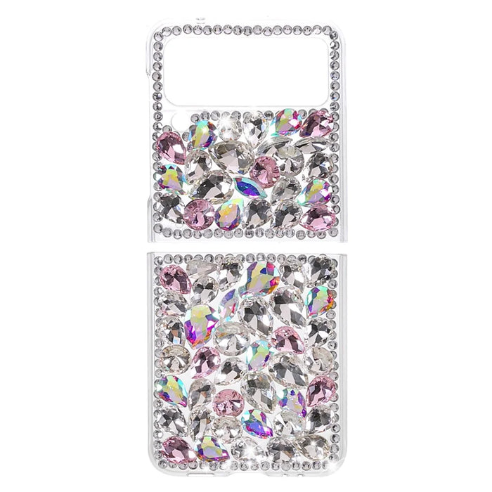 2-Piece Design Rhinestone Decoration Hard PC Cover Shell for Samsung Galaxy Z Flip3 5G - Pink - 1
