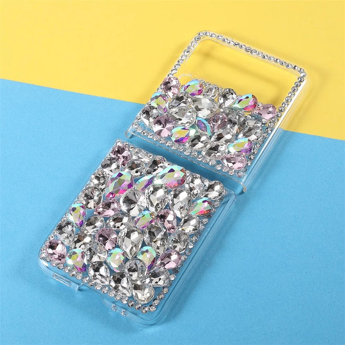 2-Piece Design Rhinestone Decoration Hard PC Cover Shell for Samsung Galaxy Z Flip3 5G - Pink - 4