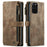 For Samsung Galaxy S20 Plus Phone Cases with Strap CASEME C30 Zipper Multiple Card Holder PU Leather Cover - Brown - 1