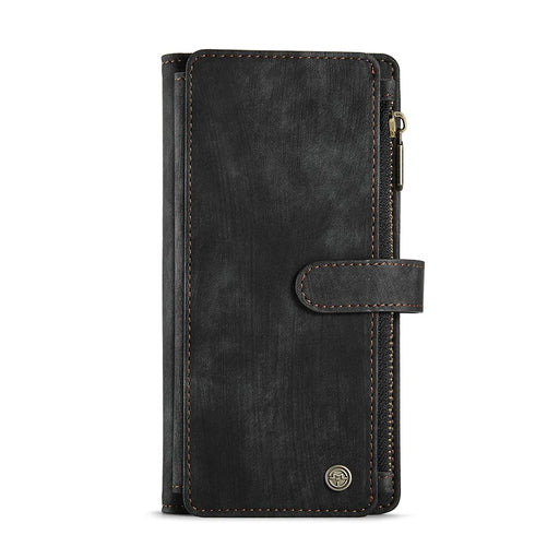 For Samsung Galaxy Note 10 Plus / Note 10 Plus 5G Phone Cases with Strap CASEME C30 Zipper Multiple Card Holder PU Leather Cover - Black - 2