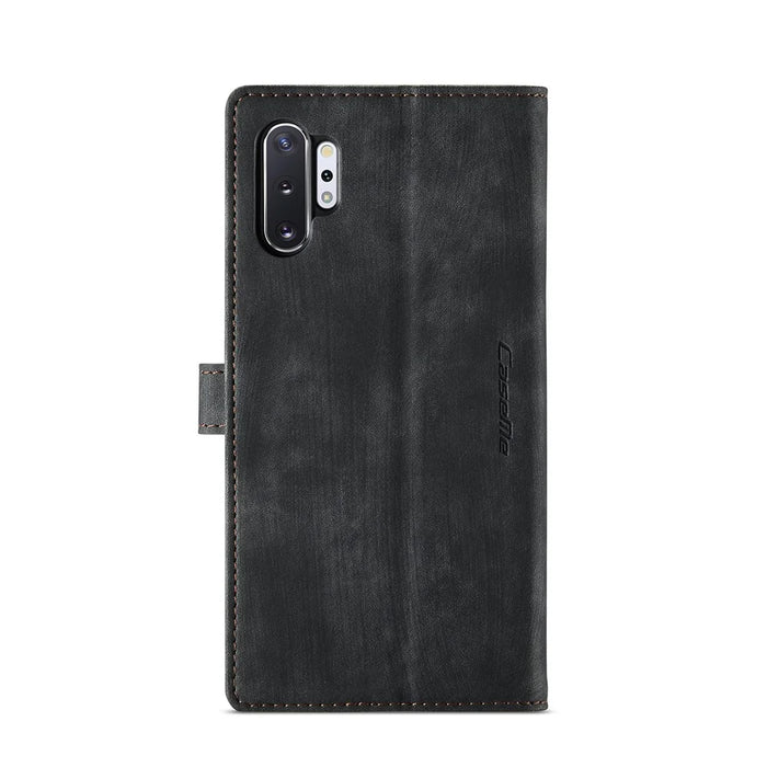 For Samsung Galaxy Note 10 Plus / Note 10 Plus 5G Phone Cases with Strap CASEME C30 Zipper Multiple Card Holder PU Leather Cover - Black - 3