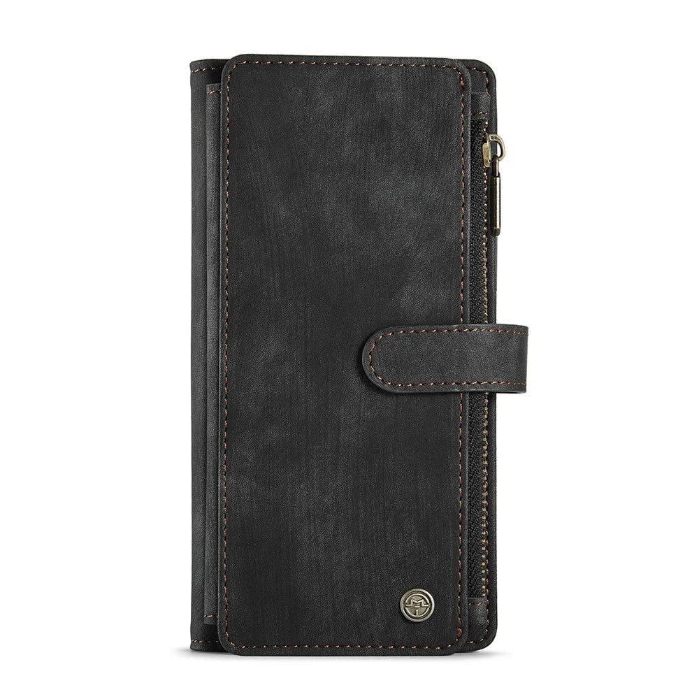 For Samsung Galaxy S9+ Phone Cases with Strap CASEME C30 Zipper Multiple Card Holder PU Leather Cover - Black - 2