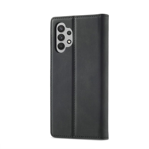 LC.IMEEKE Leather Well-Protected Anti-Fall Wallet Design Strong Magnetic Phone Shell Case with Stand for Samsung Galaxy A32 5G / M32 5G - Black - 2