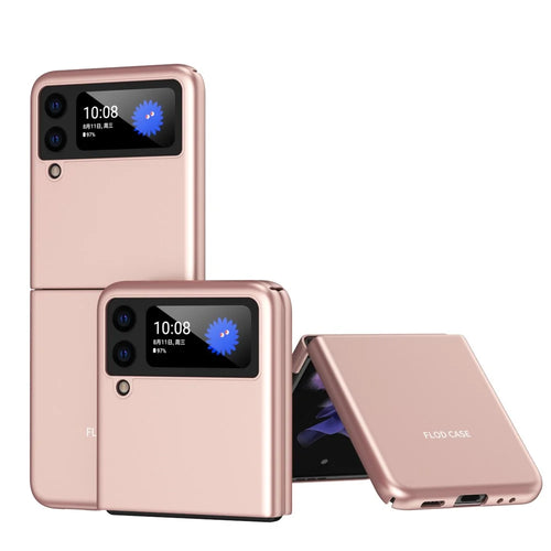 Ultra-thin Electroplating Hard PC Phone Case Cover for Samsung Galaxy Z Flip3 5G - Pink - 1