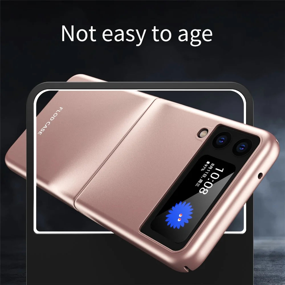 Ultra-thin Electroplating Hard PC Phone Case Cover for Samsung Galaxy Z Flip3 5G - Pink - 3