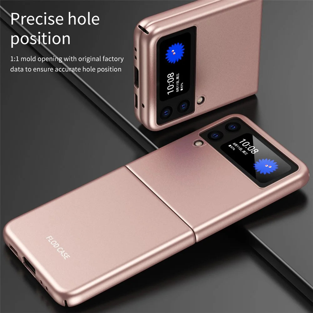 Ultra-thin Electroplating Hard PC Phone Case Cover for Samsung Galaxy Z Flip3 5G - Pink - 6