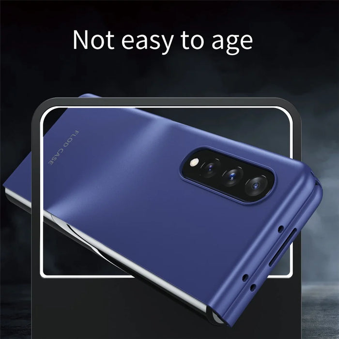 Anti-fall Ultra-thin Electroplating PC Phone Case Shell for Samsung Galaxy Z Fold3 5G - Blue - 3