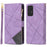 Shockproof Splicing Design Leather + TPU Phone Case Wallet Stand Protective Cover for Samsung Galaxy A52 5G / A52s 5G / A52 4G - Purple - 1