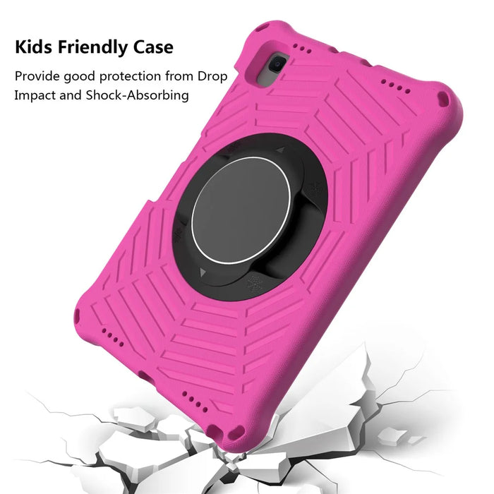 Spider Web Kickstand EVA Tablet Case with Shoulder Strap for Samsung Galaxy Tab S6 Lite (2020) P615 P610 / (2022) / (2024) - Rose - 2