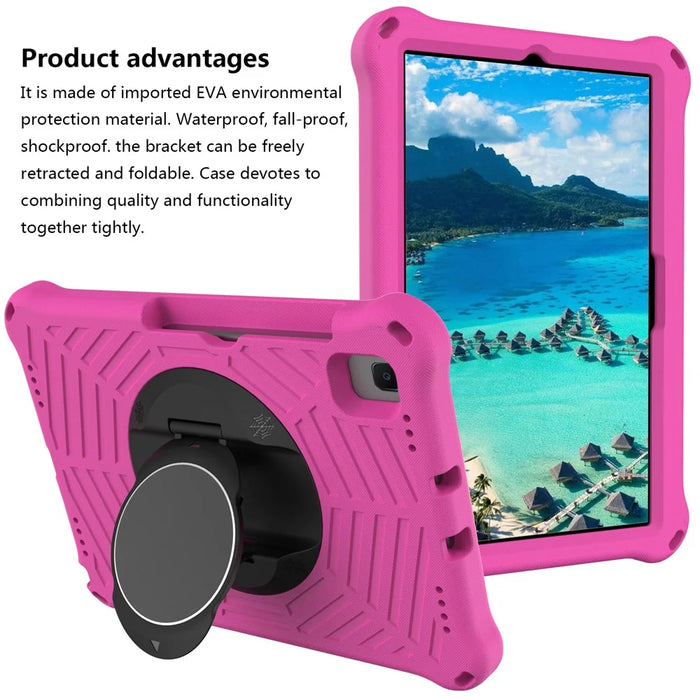 Spider Web Kickstand EVA Tablet Case with Shoulder Strap for Samsung Galaxy Tab S6 Lite (2020) P615 P610 / (2022) / (2024) - Rose - 3