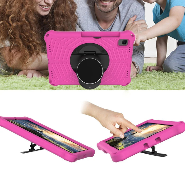 Spider Web Kickstand EVA Tablet Case with Shoulder Strap for Samsung Galaxy Tab S6 Lite (2020) P615 P610 / (2022) / (2024) - Rose - 5