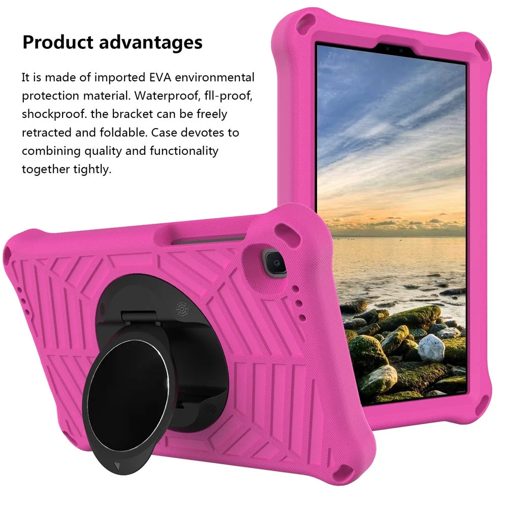 Kickstand Design Spider Web Texture EVA Tablet Cover Protective Case with Shoulder Strap for Samsung Galaxy Tab A7 Lite 8.7-inch - Rose - 3