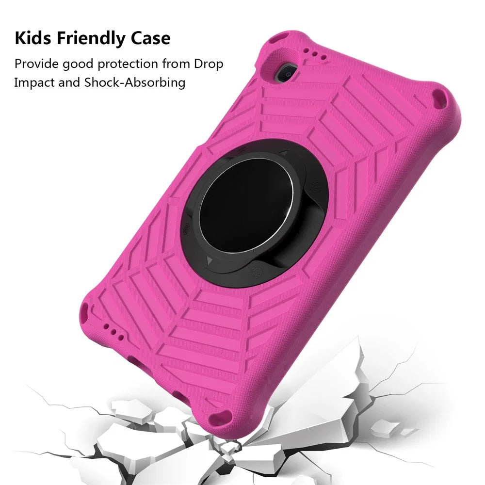 Kickstand Design Spider Web Texture EVA Tablet Cover Protective Case with Shoulder Strap for Samsung Galaxy Tab A7 Lite 8.7-inch - Rose - 4