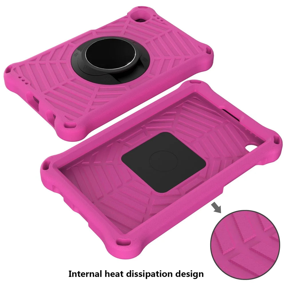 Kickstand Design Spider Web Texture EVA Tablet Cover Protective Case with Shoulder Strap for Samsung Galaxy Tab A7 Lite 8.7-inch - Rose - 5