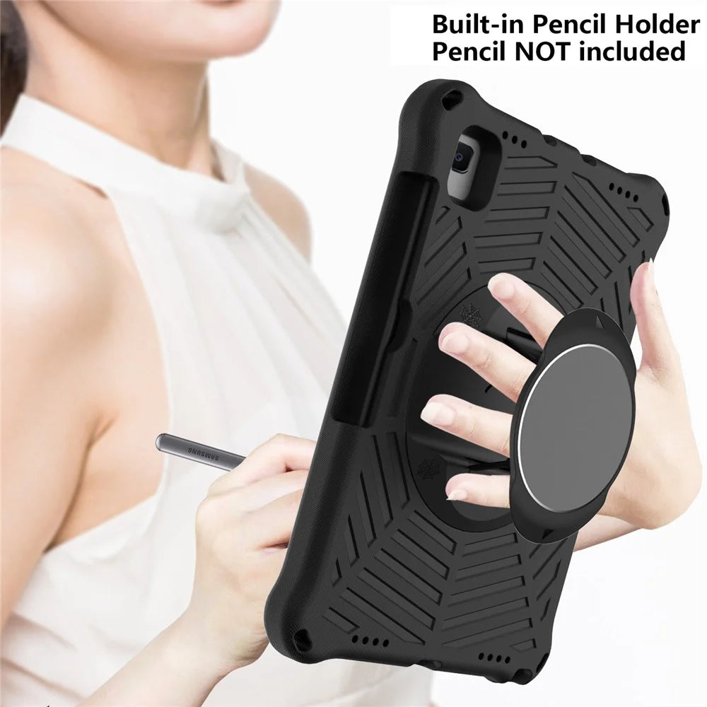 Spider Web Texture EVA Tablet Cover Case with Kickstand Shoulder Strap for Samsung Galaxy Tab S5e 10.5 (2019) SM-T720/T725 - Black - 6