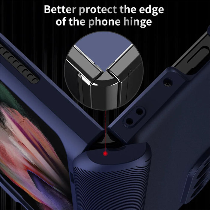 Anti-Drop Shock-Absorbed Phone Protective Cover Case for Samsung Galaxy Z Fold3 5G - Blue - 4