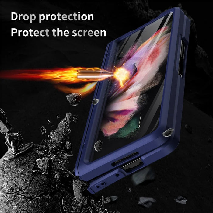 Anti-Drop Shock-Absorbed Phone Protective Cover Case for Samsung Galaxy Z Fold3 5G - Blue - 5