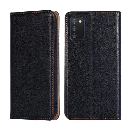 PU Leather Stand Wallet Protective Phone Shell Cover for Samsung Galaxy A03s (164.2mm) - Black - 1