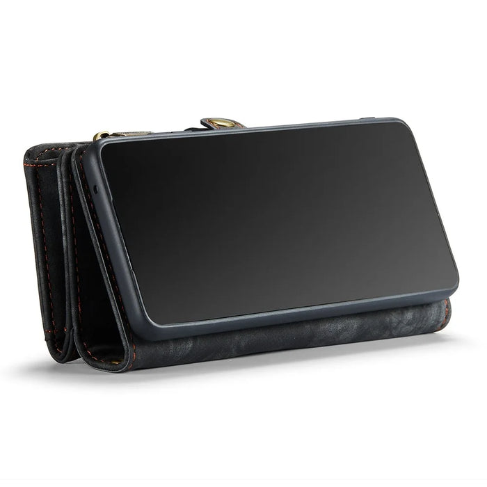 CASEME 008 Series Scratch Resistant Shock-Absorbed Detachable 2-in-1 Multi-Function TPU + PU Leather Phone Wallet Stand Shell for Samsung Galaxy A32 5G / M32 5G - Black - 6