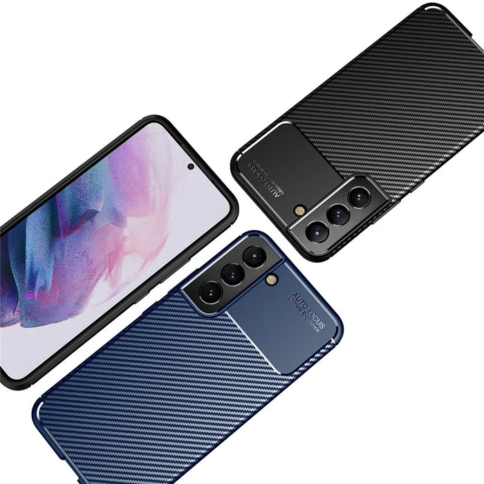 Carbon Fiber Texture Design Flexible TPU Protective Case for Samsung  Galaxy S22+ 5G - Black - 7
