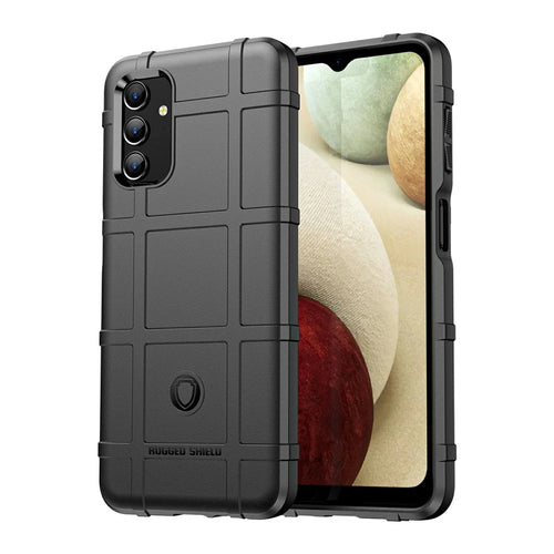 For Samsung Galaxy A13 4G / 5G / M13 5G / A04s 4G (164.7mm) Rugged Square Grid Design Drop-proof TPU Phone Case Cover Protector - Black - 1