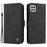 For Samsung Galaxy A22 5G (US) Leather Wallet Cases Skin Touch Phone Cover Stand with Strap - Black - 1