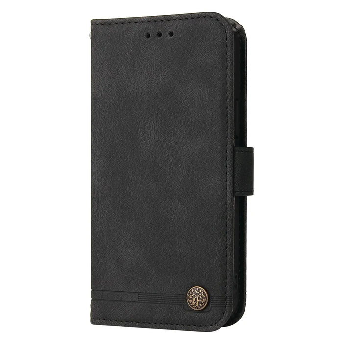 For Samsung Galaxy A22 5G (US) Leather Wallet Cases Skin Touch Phone Cover Stand with Strap - Black - 3