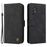 For Samsung Galaxy A32 5G / M32 5G Leather Wallet Cases Skin Touch Phone Cover Stand with Strap - Black - 1