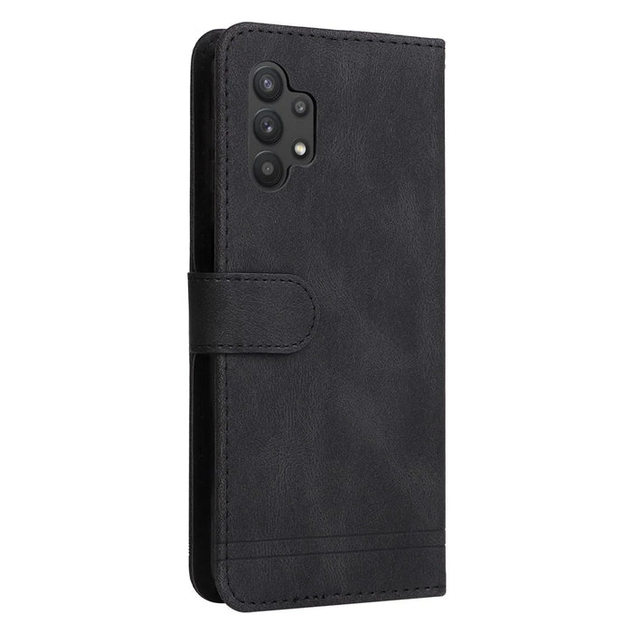 For Samsung Galaxy A32 5G / M32 5G Leather Wallet Cases Skin Touch Phone Cover Stand with Strap - Black - 4