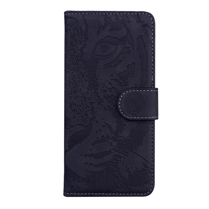 Tiger Pattern Imprinted PU Leather Wallet Stand Protective Phone Case Shell for Samsung Galaxy S22 Plus - Black - 2