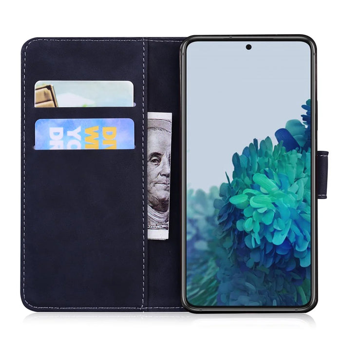 Tiger Pattern Imprinted PU Leather Wallet Stand Protective Phone Case Shell for Samsung Galaxy S22 Plus - Black - 4