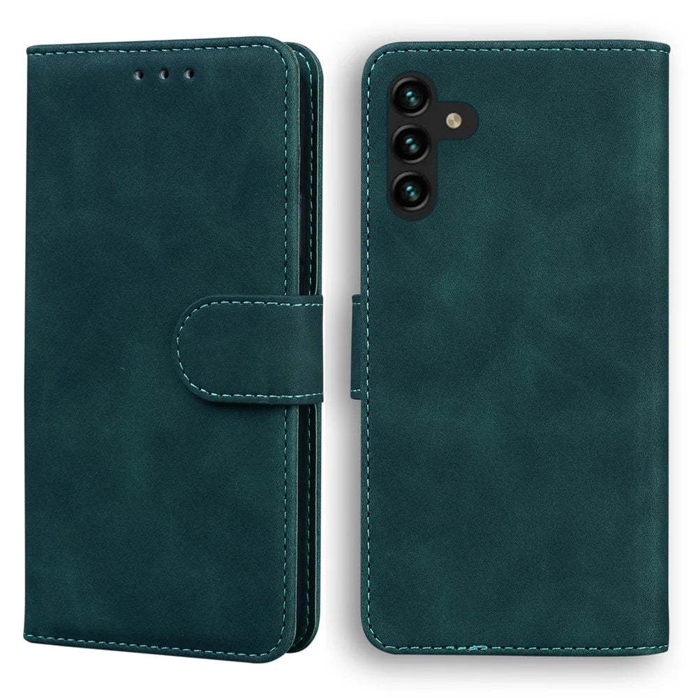 Solid Color Full-Protective Leather Phone Protective Shell for Samsung Galaxy A13 5G / A04s 4G (164.7mm) - Green - 1